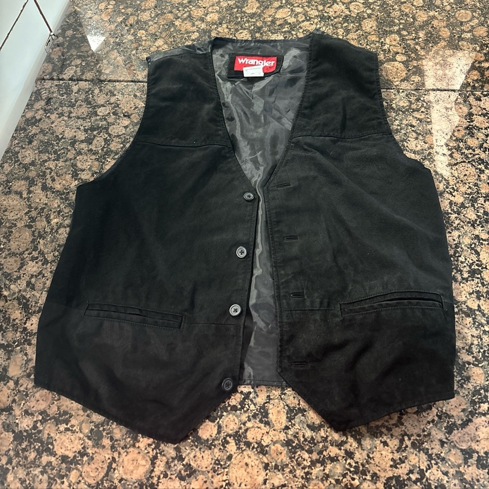 Vintage Wrangler ,Hero Men's Black genuine leather,size M